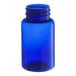 A blue plastic 120cc (4 oz.) Blue PET Packer Bottle with a blue cap.