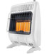 A white HeatStar infrared vent-free radiant natural gas space heater with a black wire mesh on top.
