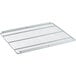 A Beverage-Air metal shelf with wire grid.