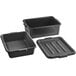 A group of black Choice polypropylene drain boxes.