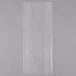A clear plastic bag on a white surface.