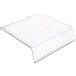 A clear plastic cover for a Quantum hanging bin on a white background.