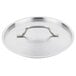 A silver Vollrath stainless steel lid with a metal handle.