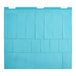 A blue rectangular plastic curtain with white rectangular pieces and a white border.