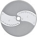 A Robot Coupe 1/8" Ripple Cut Disc, a circular metal object with a circular blade on it.