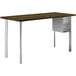 A brown rectangular HON Coze desk with metal legs.