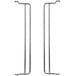 Two metal side stacking ledges for wire mesh bins.