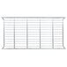 A close-up of a Metro Erecta chrome metal grid shelf.