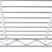 A close up of a Metro Erecta chrome wire shelf.
