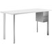 A white rectangular HON Coze desk with metal legs.