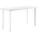 A rectangular white HON Coze desk with legs.