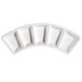 A white porcelain divided dish with 5 compartments.