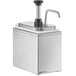 A stainless steel ServSense condiment dispenser pump.