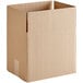 A Lavex Kraft corrugated shipping box with a cut out top.