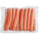 A package of Nathan's Famous beef franks in plastic bags.