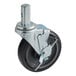 A Regency swivel stem caster with a black rubber tire and metal wheel.