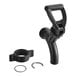 A Bunn black plastic spout for iced tea dispensers with a nut and ring.