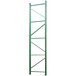 A green metal Vestil pallet rack frame.