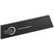 A black rectangular polypropylene blade guard with white text.