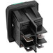 An Avantco black metal heater switch with three green lights.