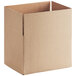 A close-up of a Lavex cardboard shipping box with a cut out top.