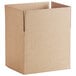 A Lavex Kraft corrugated shipping box with a cut out top.