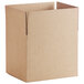 A Lavex kraft cardboard shipping box with a cut out corner.