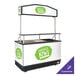 An IRP Elite Beverage Cart with a white and black canopy and illuminated sides.