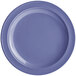 An Acopa Foundations purple melamine plate with a narrow rim.