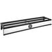 A black and white metal IRP Low Rider rack with three shelves and a rectangular frame.