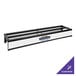 An IRP black and white metal rack with customizable graphics.