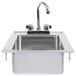 Regency 10 inch x 14 inch x 5 inch 16-Gauge Stainless Steel One Compartment Drop-In Sink with 8 inch Gooseneck Faucet