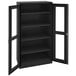 A black Tennsco deluxe storage cabinet with C-Thru doors.