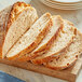 Sliced bread on a cutting board.