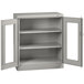 A light gray Tennsco metal storage cabinet with open C-Thru doors.