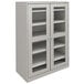 A light gray Tennsco jumbo storage cabinet with C-Thru doors.