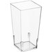 A clear plastic container with a white background.