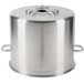 A Robot Coupe stainless steel bowl assembly with handles.