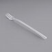 A Visions clear plastic fork with three prongs.