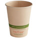 A World Centric NoTree paper hot cup with a green label.