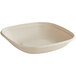 A white square World Centric compostable bowl.