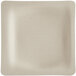 A white square World Centric compostable fiber plate with a square edge.