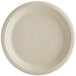 A white plate with a round edge.