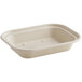 A white World Centric compostable fiber container with a lid.