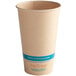 A World Centric paper cold cup with a blue label reading "NoTree"