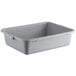 A grey plastic Lavex utility bin with handles.
