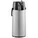 A close-up of a silver and black Bunn Zojirushi airpot.