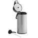 A white and black Bunn Zojirushi coffee airpot with a silver lever.