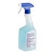 A Spic and Span blue and white spray bottle with a blue sprayer.