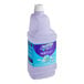 A close-up of a Swiffer WetJet Multi-Surface cleaner refill bottle with purple liquid inside.